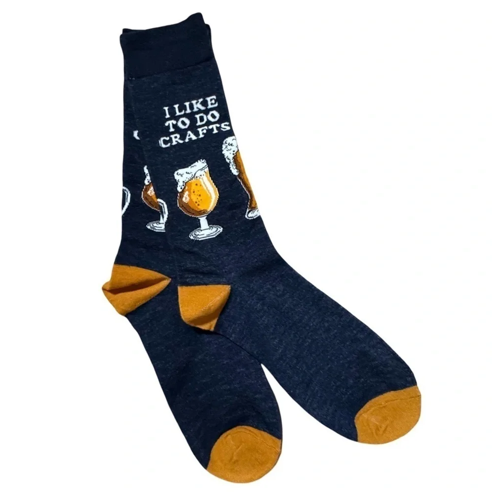 K. BELL • “I Like To Do Crafts” Beer Novelty Socks